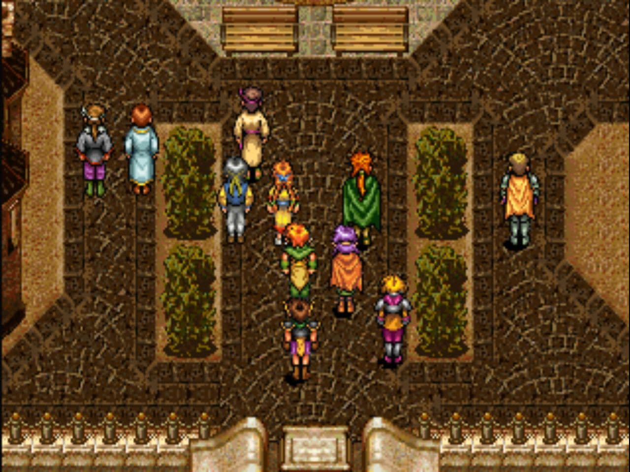 Suikoden characters in a plaza